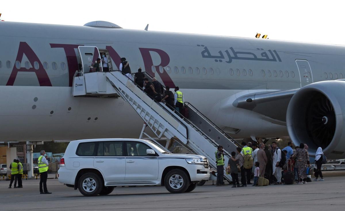 Plane Carrying Afghans, US, and European Citizens From Kabul Arrives in Doha