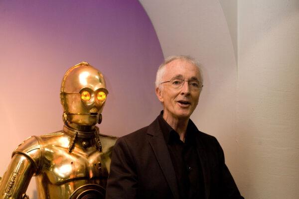 Actor Anthony Daniels, who played C-3PO in the "Star Wars" movies poses with the character at the Robot Hall of Fame in Pittsburgh, Penn. (Courtesy of Renee Rosensteel/Robot Hall of Fame)