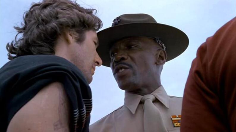 Zack Mayo (Richard Gere) and drill instructor Marine Gunnery Sgt. Emil Foley (Louis Gossett Jr.), in "An Officer and a Gentleman." (Lorimar Productions/Paramount Pictures)
