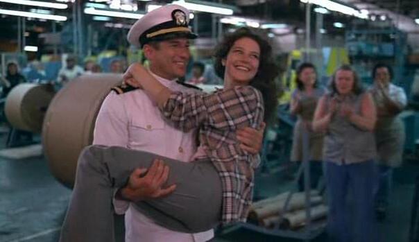Zack Mayo (Richard Gere) carries Paula Pokrifki (Debra Winger) to freedom in "An Officer and a Gentleman." (Lorimar Productions/Paramount Pictures)