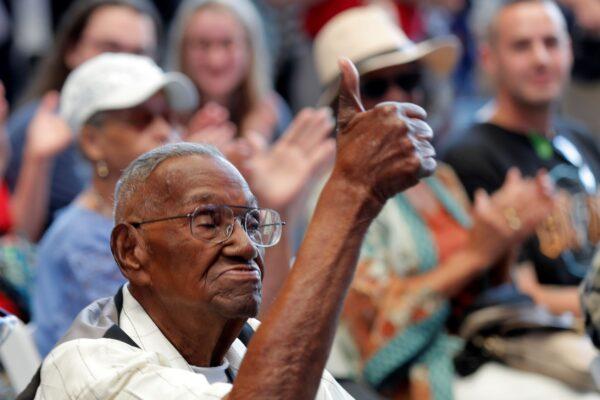 In this file photo, World War II veteran Lawrence Brooks celebrates his 110th birthday at the National World War II Museum in New Orleans, La., on Sept. 12, 2019. (Gerald Herbert/AP Photo)