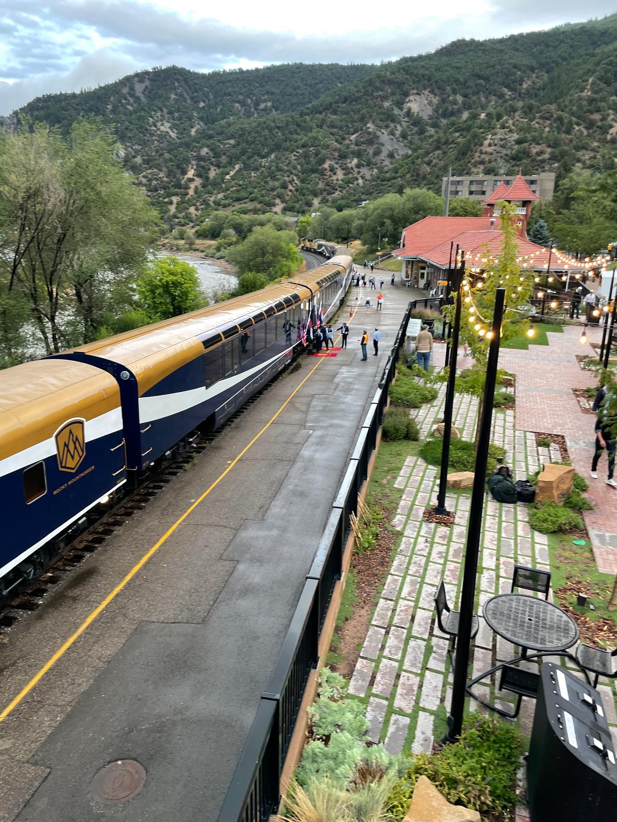 The train arrives in in Glenwood Springs, Colo. (Janna Graber)