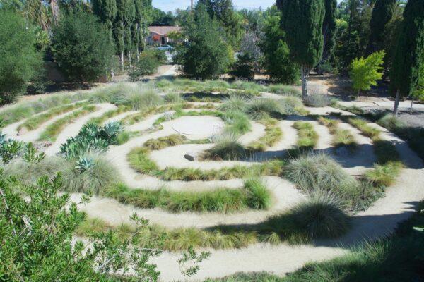 The twists and turns of the labyrinth represent the journey of life to the end and beyond. (Courtesy of Karen Gough)
