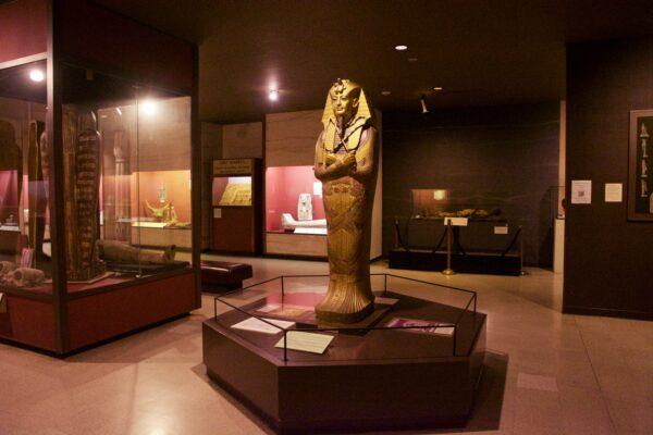 The Afterlife Gallery contains authentic coffins and mummies from ancient Egypt. (Courtesy of Karen Gough)