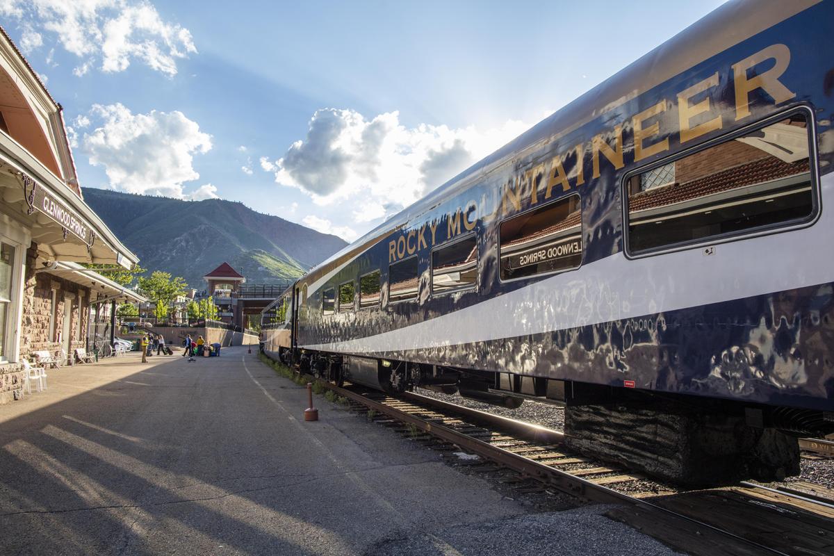 The Rocky Mountaineer train in Glenwood Springs, Colo. (Emotion Cinema)