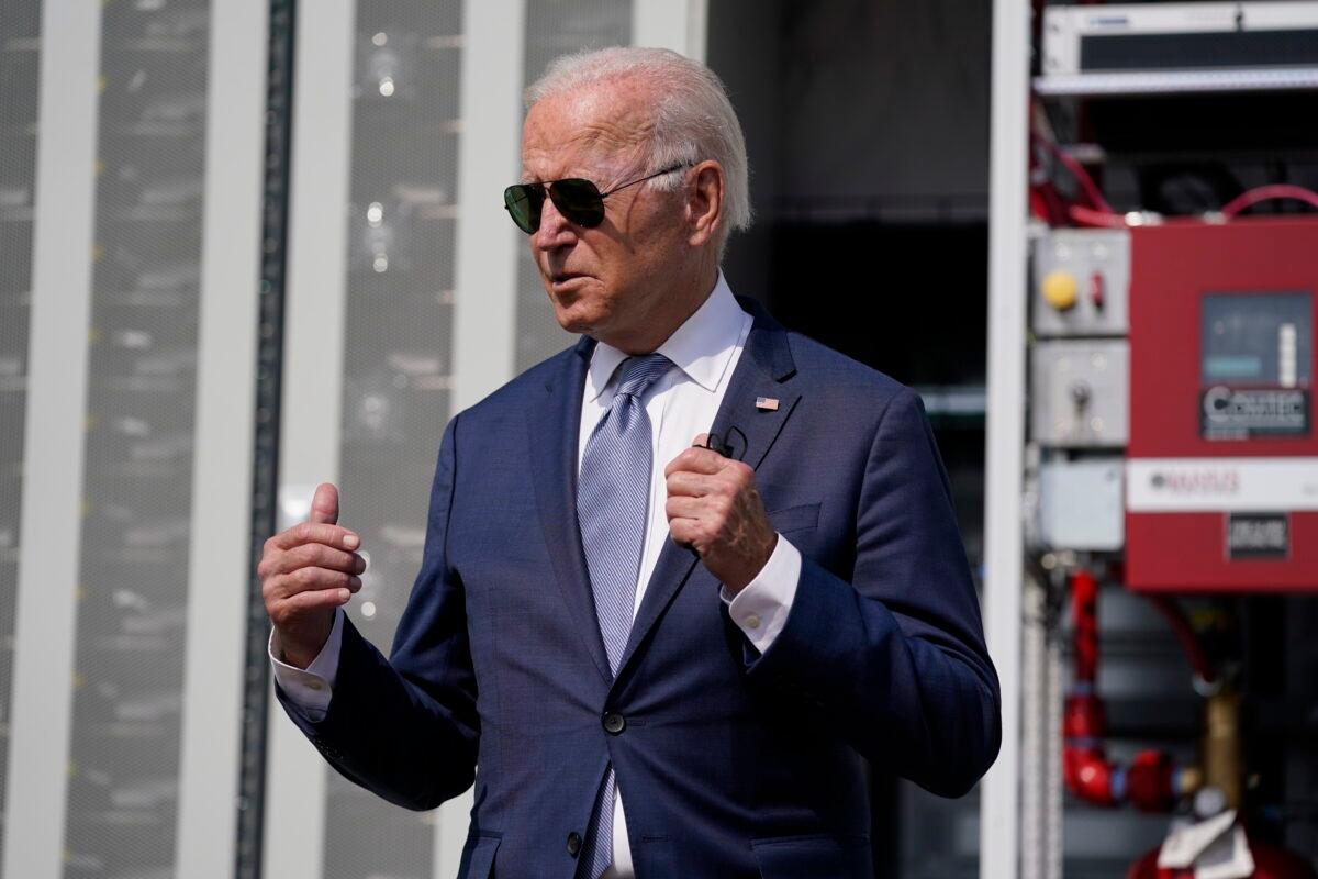 President Joe Biden speaks during a tour of the Flatirons campus of the National Renewable Energy Laboratory in Arvada, Colo., on Sept. 14, 2021. (Evan Vucci/AP Photo)