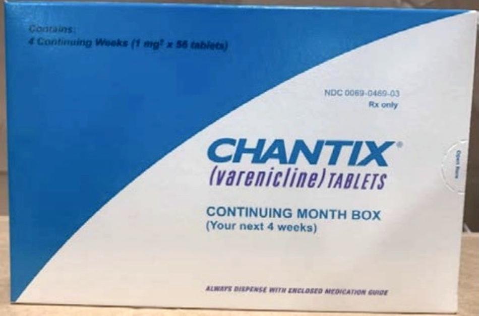 A box of Pfizer's anti-smoking drug Chantix, which is subject to a recall. (FDA)