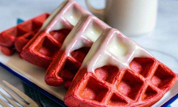 You'll Want to Make Red Velvet Waffles for the Cream Cheese Glaze Alone