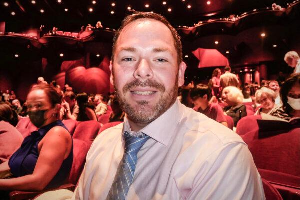 Pharmacy owner Blake Torres attending the Sept. 18 afternoon performance of Shen Yun Performing Arts, in Houston. (Sherry Dong/The Epoch Times)