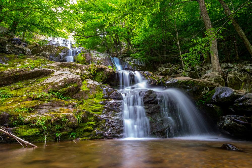 Dark Hollow Falls is a located on a 1.5 mile hike from Skyline Drive in Shenandosh National Park. (Chad Michael Butler/Shutterstock)