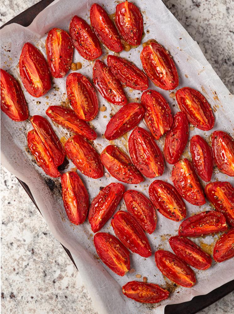 The key to developing the flavor is to slow-roast the tomatoes to coax out and concentrate their flavor. (Linda Hughes Photography/Shutterstock)