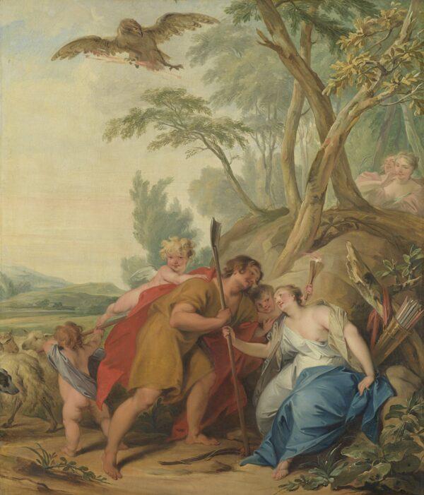 "Jupiter, Disguised as a Shepherd, Tempts Mnemosyne,” 1727, by Jacob de<br/>Wit. Rijksmuseum. (PD-US)