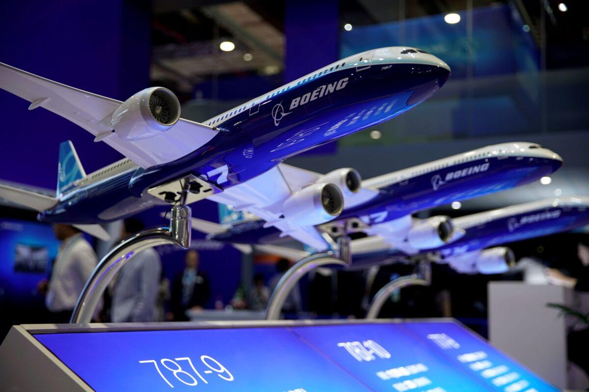 A Boeing model is seen at the second China International Import Expo (CIIE) in Shanghai, China, on Nov. 6, 2019. (Aly Song/Reuters)