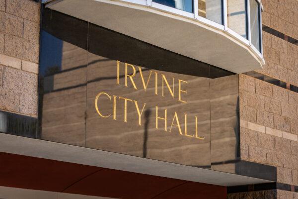 The Irvine City Hall and Civic Center building in Irvine, Calif., on Oct. 12, 2020. (John Fredricks/The Epoch Times)