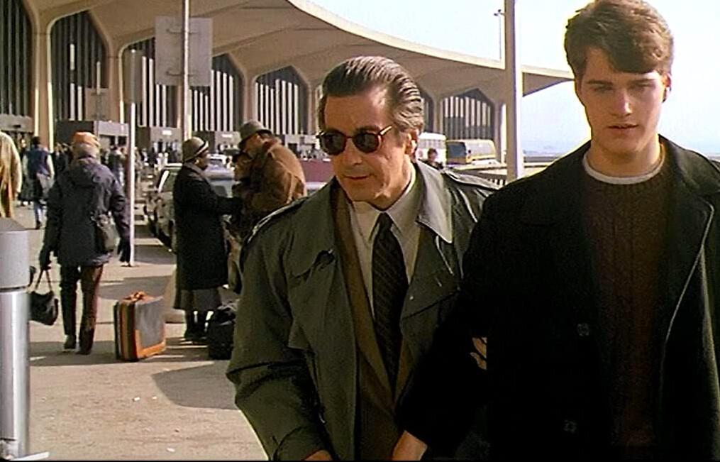 Lt. Col. Frank Slade (Al Pacino, L) and Charlie Simms (Chris O'Donnell) head to Manhattan for a special week that the colonel has been saving up for, in "Scent of a Woman." (Universal Pictures)