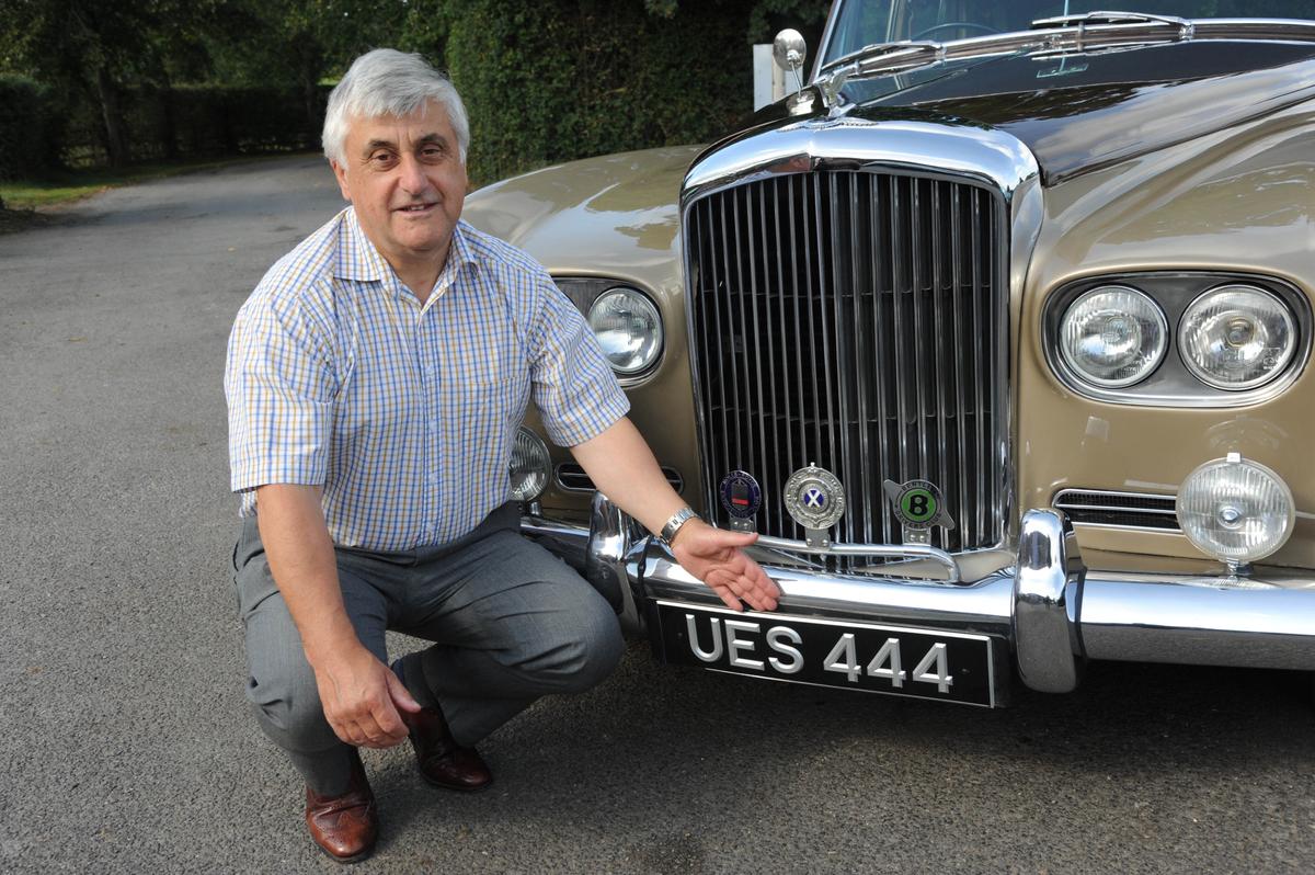 Ron Hughes with the Bentley Series 3 that was traced to the U.S. and shipped back to the UK. (SWNS)
