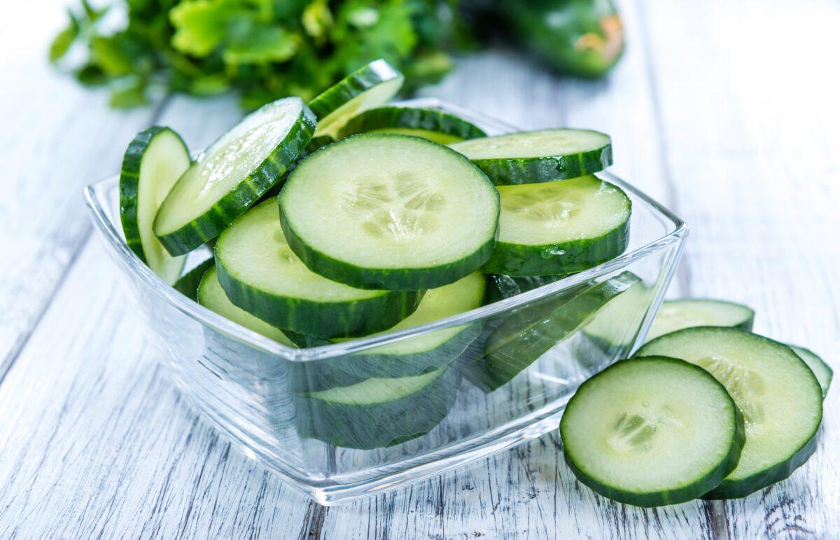 Cucumbers not only contain rich nutrients, including calcium, phosphorus, iron, potassium, beta-carotene, vitamin B2, vitamin C, and vitamin E but also digestive enzymes that boost metabolism and improve our intestinal environment. (HandmadePictures/Shutterstock)