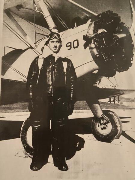 Leach at Lambert Field in St. Louis, Missouri, during his primary flight training in 1942 as a naval aviation cadet.. (Courtesy of the family of Arthur Leach)