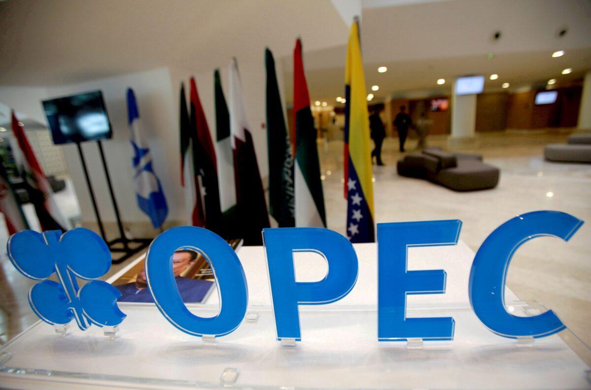 The OPEC logo pictured ahead of an informal meeting between members of the Organization of the Petroleum Exporting Countries (OPEC) in Algiers, Algeria, on Sept. 28, 2016. (Ramzi Boudina/Reuters)