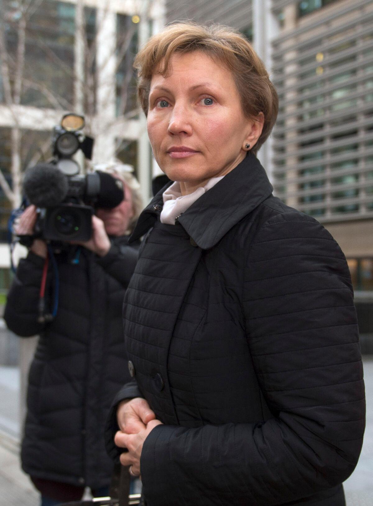 Marina Litvinenko, the wife of former Russian spy Alexander Litvinenko, leaves the Home Office in London following a meeting with then Home Secretary Theresa May, on Jan. 28, 2016. (Anthony Devlin/PA)