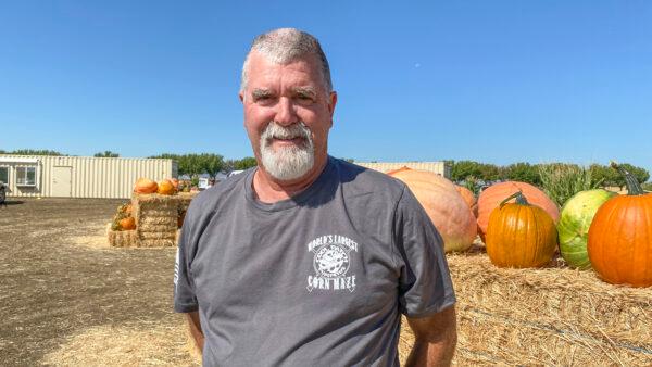 Matt Cooley, founder of Cool Patch Pumpkins, in Dixon, Calif., on Sept. 26, 2021. (Ilene Eng/The Epoch Times)