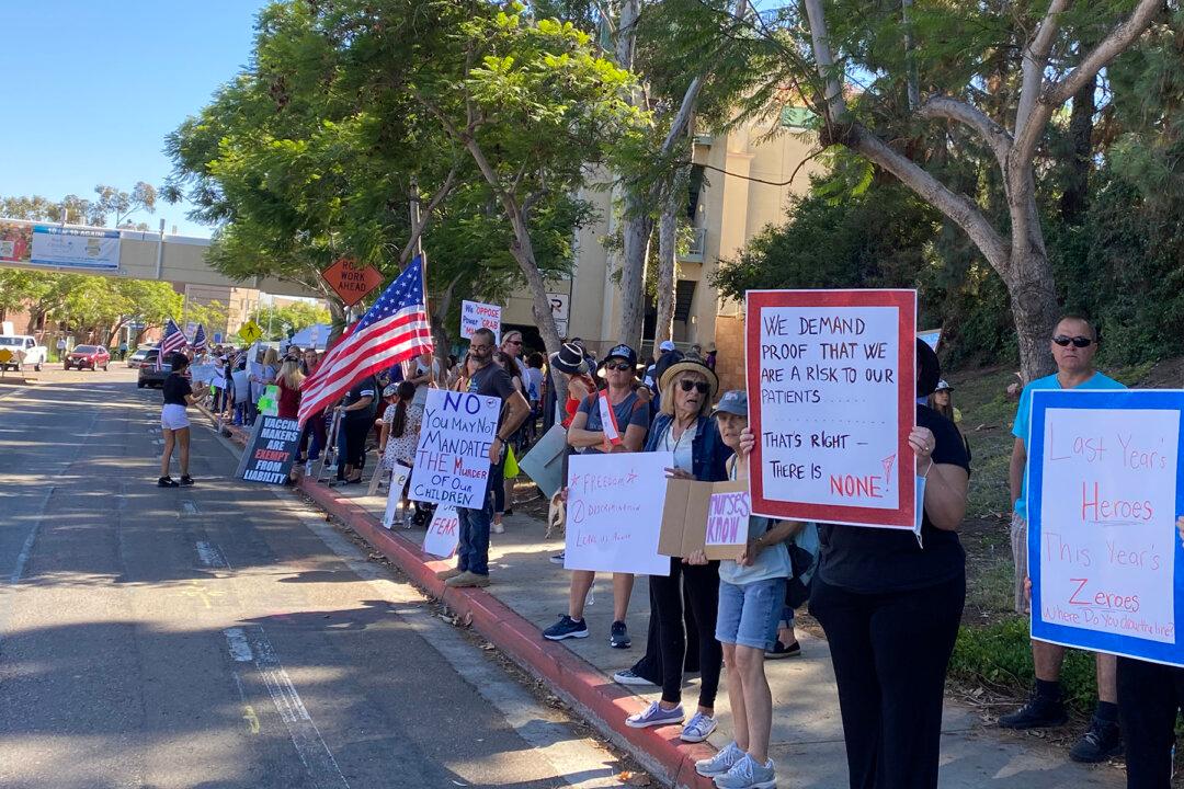San Diego Health Care Workers Protest After Vaccine Exemptions Denied
