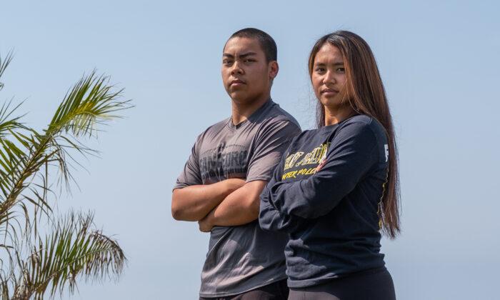 Teen Brother and Sister Join Relay Team in Swim Across San Pedro Channel
