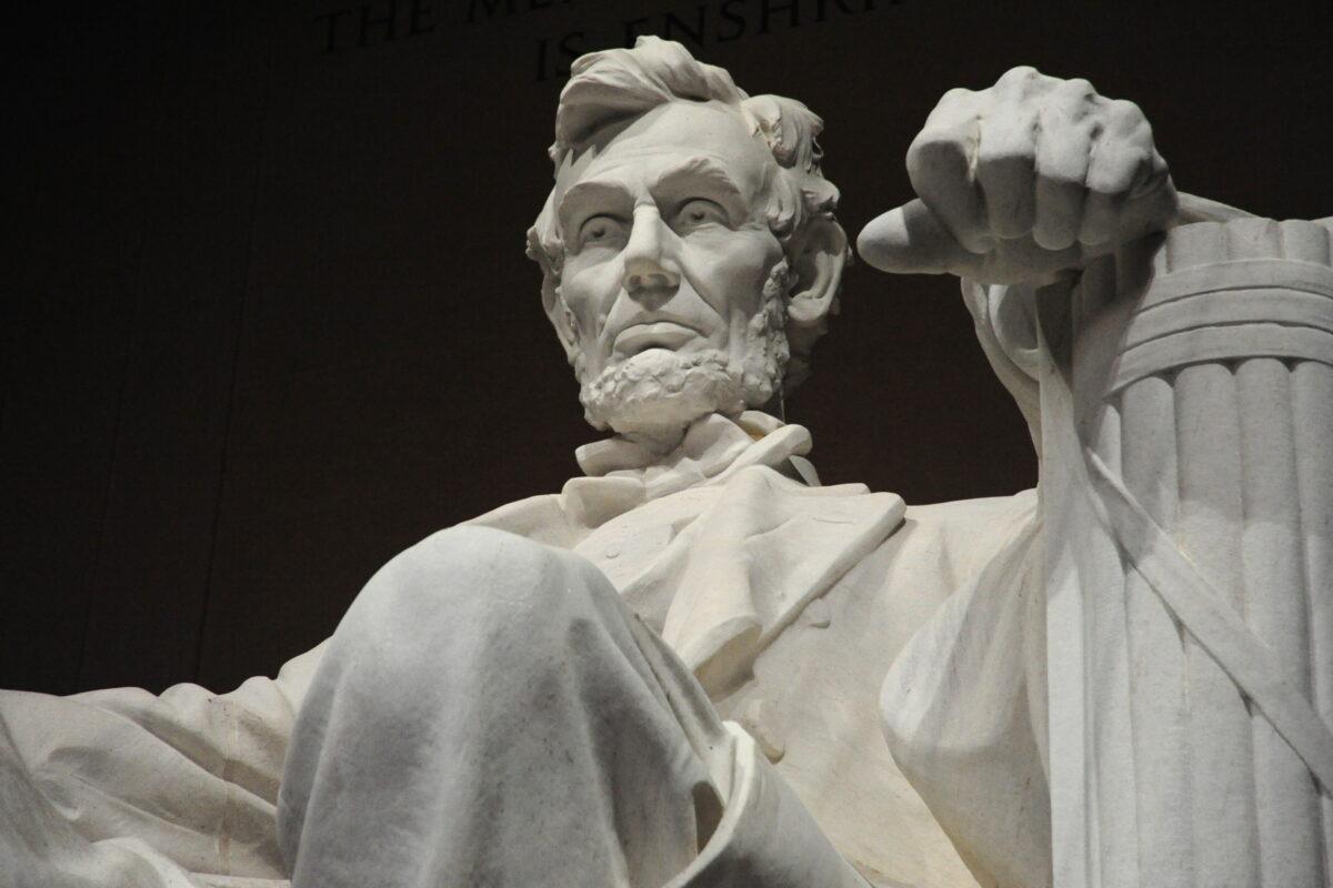 The statue of the 16th President of the United States Abraham Lincoln is seen inside the Lincoln Memorial in Washington on Feb. 12, 2009. (Karen Bleier/AFP via Getty Images)