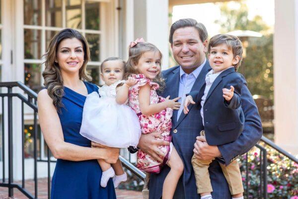 Florida First Lady Casey DeSantis (L) is seen with her children and her husband, Florida Gov. Ron DeSantis, in an 2021 photograph. (Courtesy of Gov. Ron DeSantis' Office)