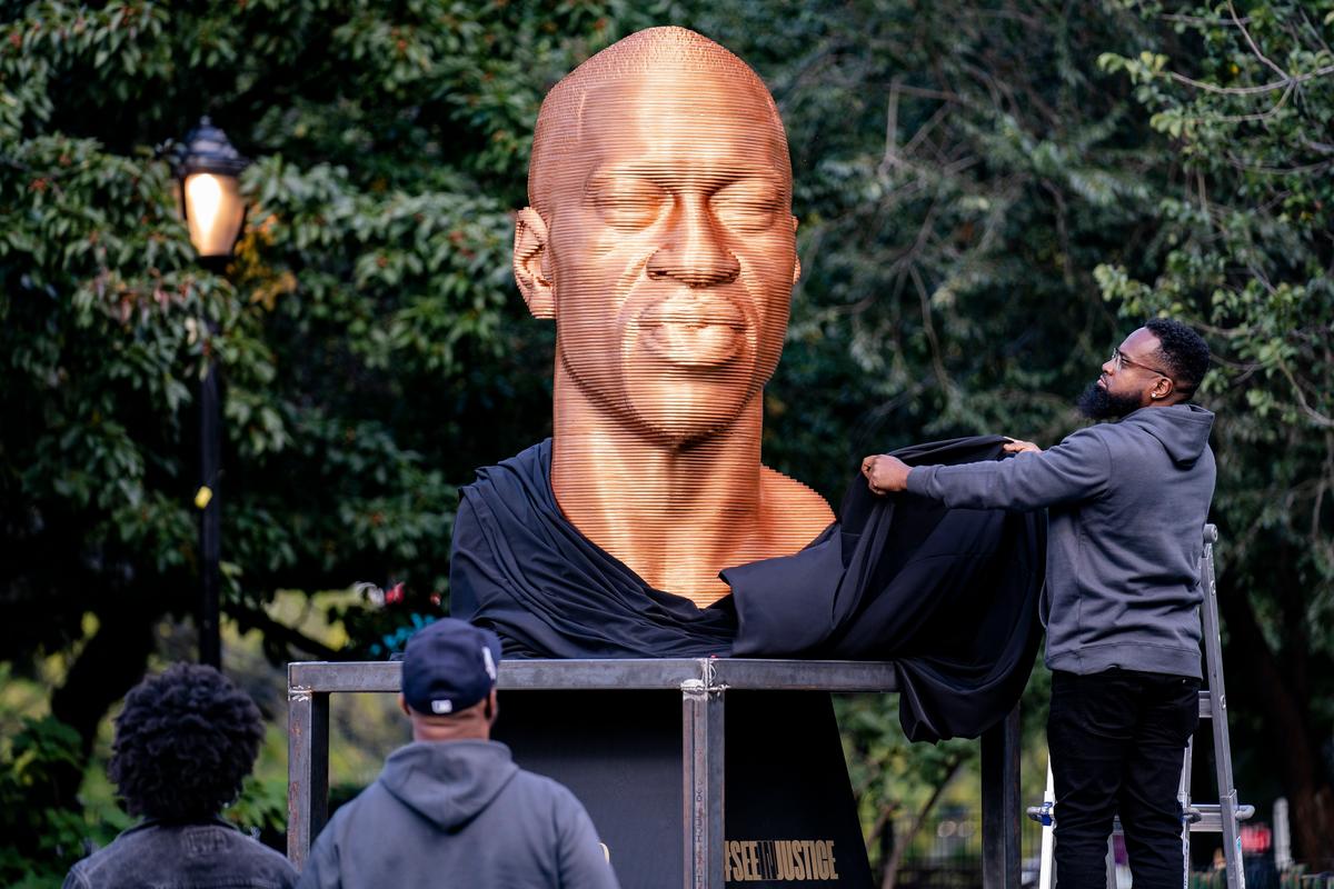 George Floyd Statue Vandalized Days After Unveiling
