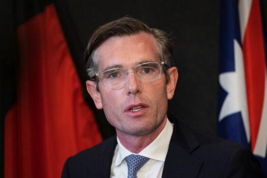 Newly elected Premier of NSW Dominic Perrottet speaks at his first press conference in Sydney, Australia, as the leader on Oct. 05, 2021. (Brook Mitchell/Getty Images)