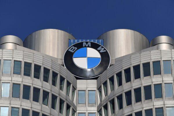 The logo of German car manufacturer BMW is seen on the company headquarters in Munich, Germany, on Dec. 5, 2019. (Andreas Gebert/Reuters)