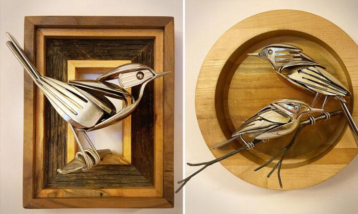 Artist Upcycles Old Silverware, Scrap Metal Into Feathered Friends and Other Incredible Animals