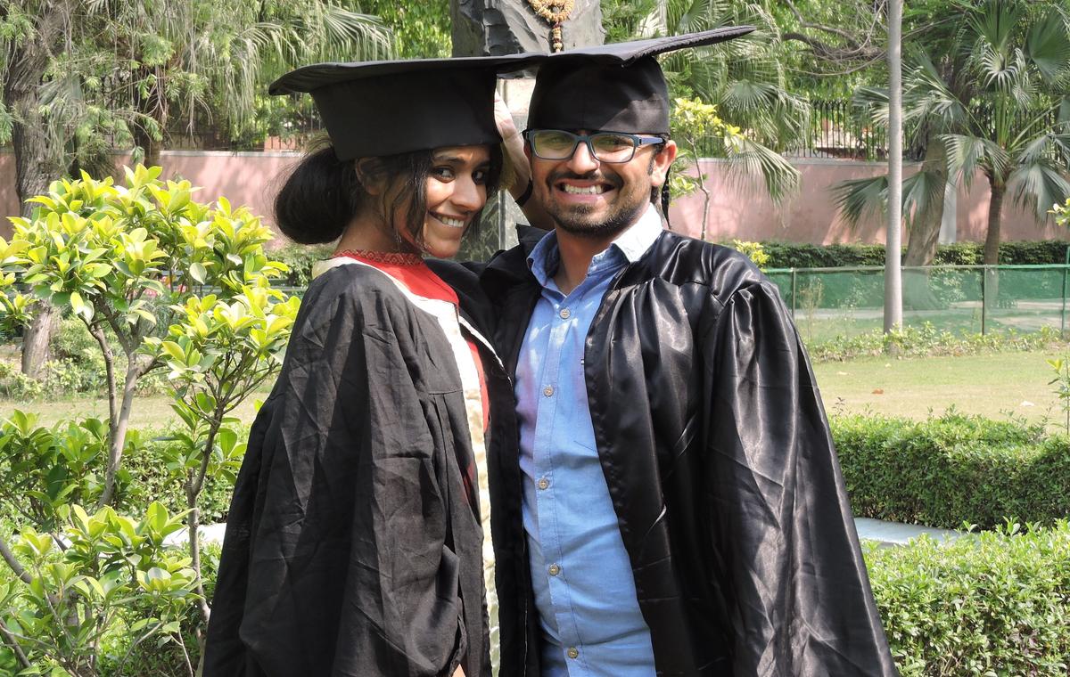 Kshitiz and Shivangi at their graduation. (Courtesy of <a href="https://www.instagram.com/kshitizaneja/">Kshitiz Aneja</a>)