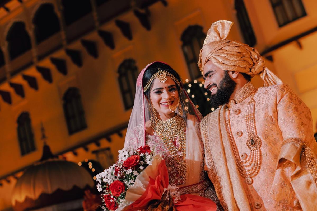 Kshitiz aad Shivangi at their wedding. (Courtesy of <a href="https://www.instagram.com/kshitizaneja/">Kshitiz Aneja</a>)