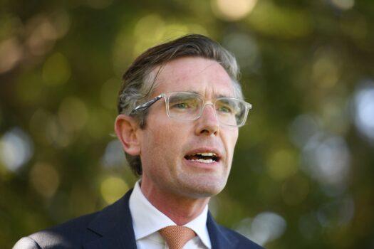 NSW Premier Dominic Perrottet addresses media at NSW Government House in Sydney, Australia, on Oct. 6, 2021. (AAP Image/Dan Himbrechts)
