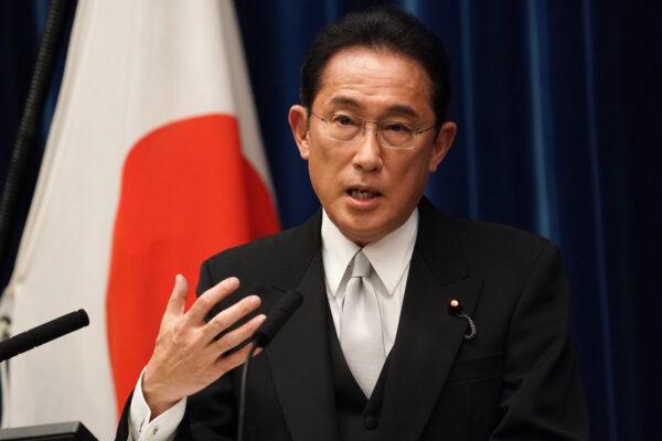Fumio Kishida, Japan's new prime minister, speaks during a news conference at the prime minister's official residence in Tokyo on Oct. 4, 2021. (Toru Hanai/Pool/Getty Images)