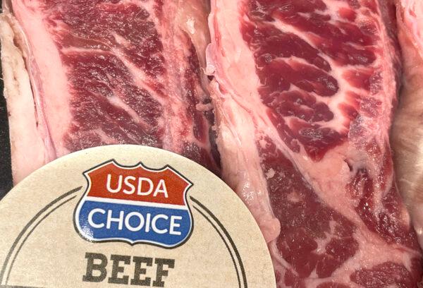 A package of USDA Choice beef is displayed on a shelf at a Safeway store on Oct. 04, 2021, in San Francisco. (Justin Sullivan/Getty Images)
