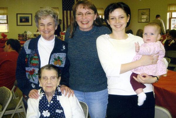Clockwise from the top left: Lanie Montgomery's grandma Betty, mother Donna, Lanie Montgomery, daughter Novalyne, and great-grandma Gusta. (Courtesy of Lanie Montgomery)