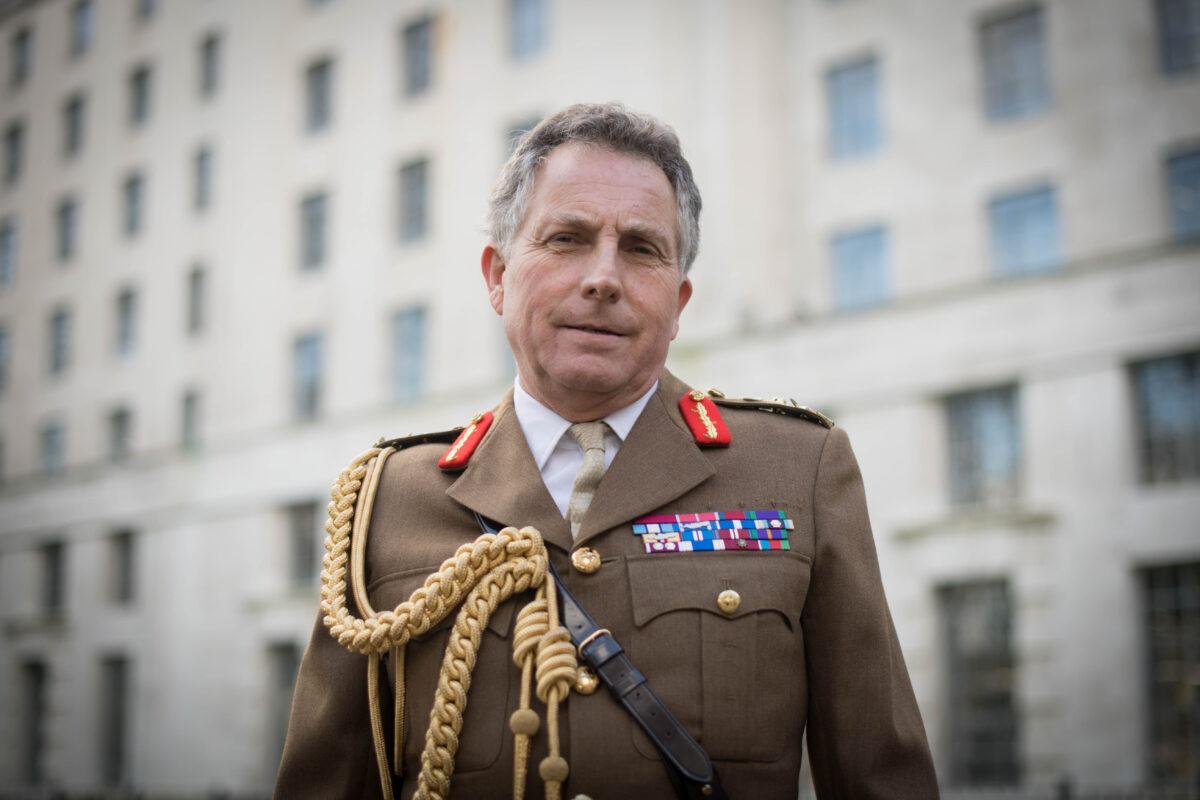 Then Chief of Defence Staff General Sir Nick Carter outside the MOD headquarters in Westminster, London, following the release of the defence spending review, on Nov. 19, 2020. (Stefan Rousseau/PA)
