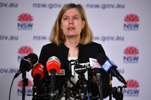 NSW Chief Health Officer Kerry Chant speaks to the media at a COVID-19 update in Sydney, Australia, on Sept. 27, 2021. (Joel Carrett - Pool/Getty Images)