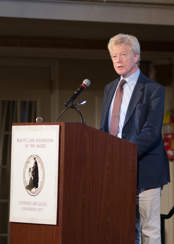 Philosopher and writer Sir Roger Scruton made the keynote address at the 2017 Catholic Art Guild (now the Catholic Art Institute) conference: "Beauty & the Restoration of the Sacred." (Courtesy of the Catholic Art Institute)