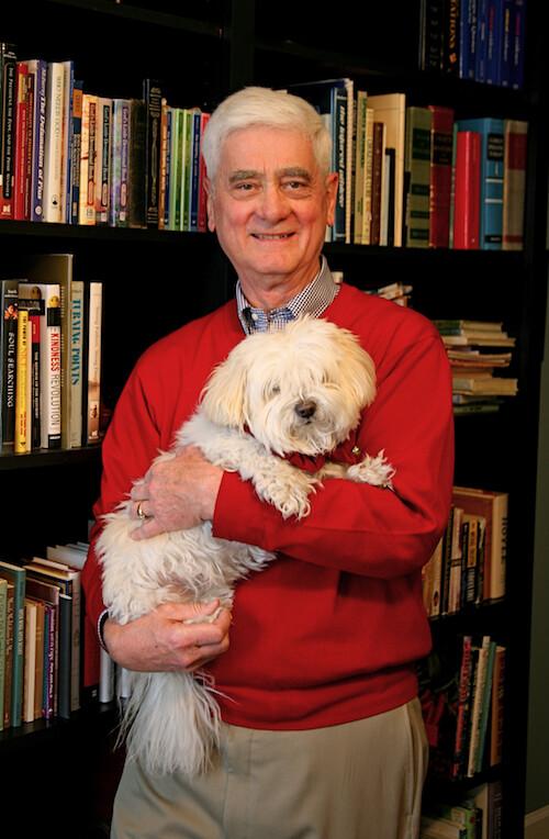 The author, Dr. Parnell Donahue, with the family dog, Belle. (Courtesy of Parnell Donahue)