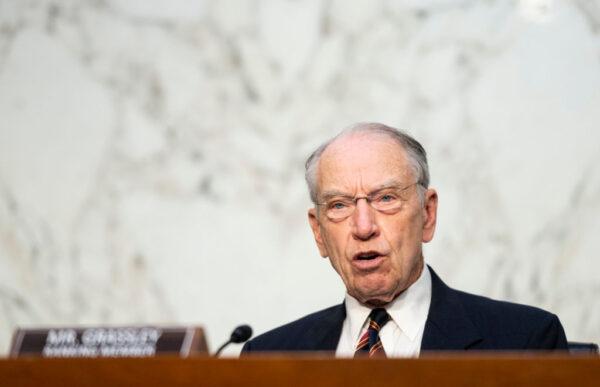 Chuck Grassley (R-IA) speaks during a Senate Judiciary hearing in Washington, DC on April 20, 2021. (Bill Clark-Pool/Getty Images)
