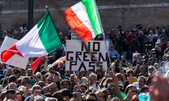 Protests Erupt Across Italy Over COVID-19 Vaccine Mandates