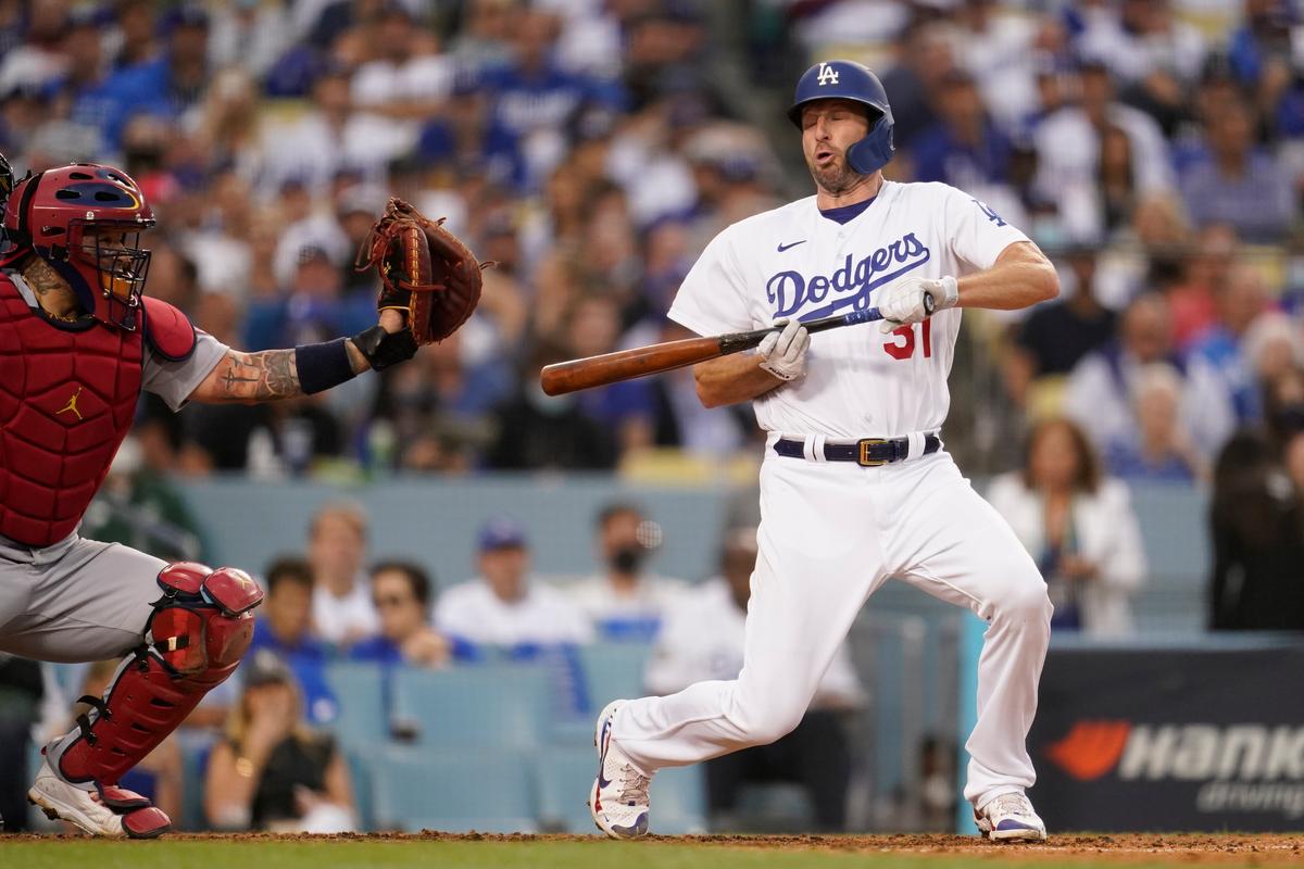 Dodgers Ace Max Scherzer Hot on the Mound, Not at the Plate