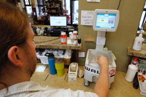 A Pharmacy tech fills prescriptions at Rock Canyon Pharmacy in Provo, Utah on May 20, 2020. (George Frey/AFP via Getty Images)