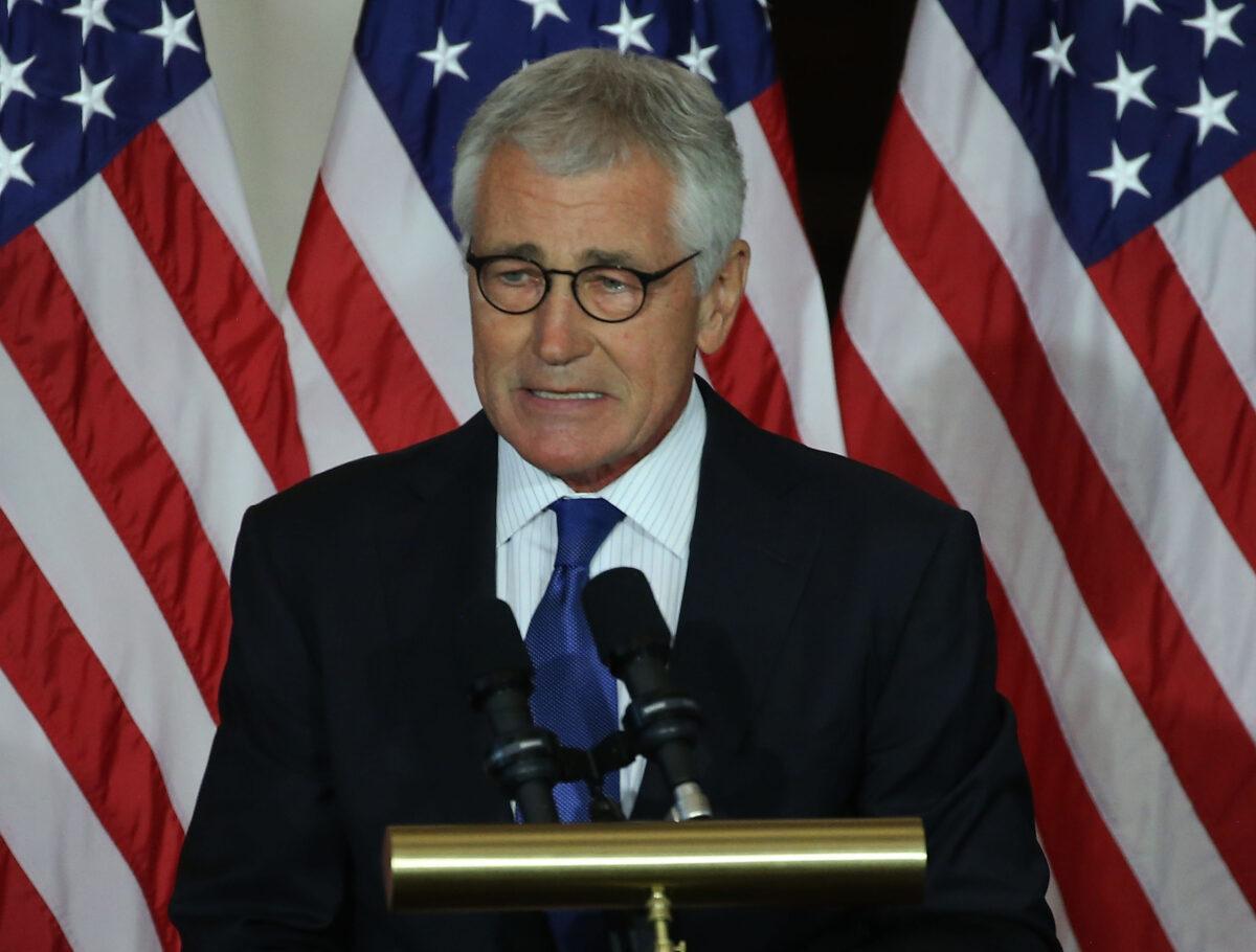 Former U.S. Secretary of Defense and Vietnam veteran Chuck Hagel speaks about the war during a ceremony on Capitol Hill in Washington, on July 8, 2015. (Mark Wilson/Getty Images)