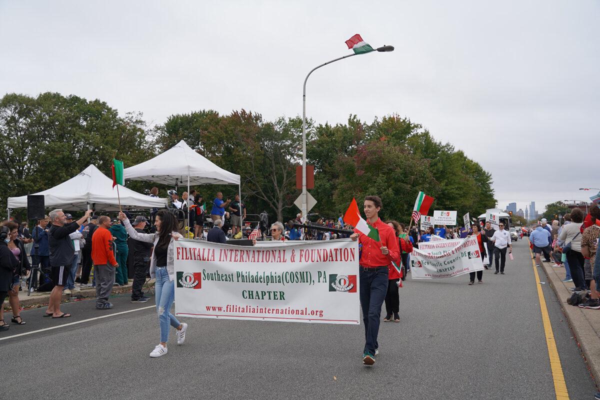 Columbus Day parade is held in South Philadelphia, Pa., on Oct. 10, 2021. (William Huang/The Epoch Times)