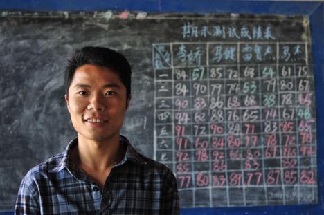 Li Gang, a rural teacher at Zhaikeqiao primary school in Tielou Village, Longnan, China. He’s one of the teachers who participated in iFly program. (Courtesy of Dong Feng).